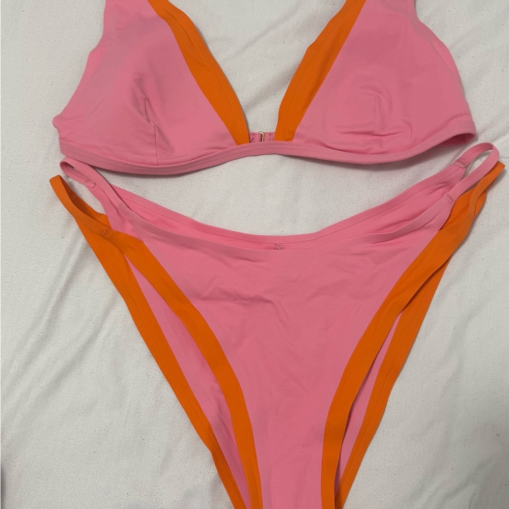 L*Space Pink and Orange Sporty Bikini Set
